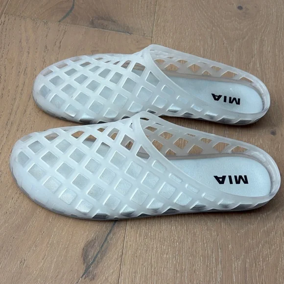 MIA Women's Translucent White Mules - Picture 2 of 5